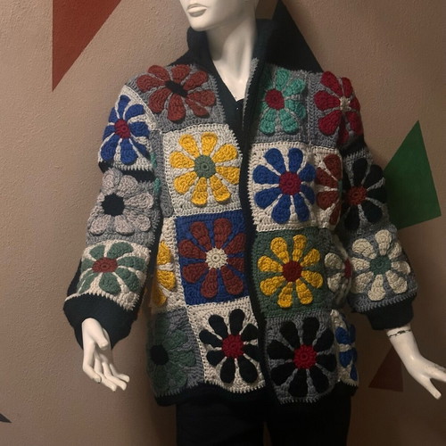 Handmade knitted jacket new, multicolor