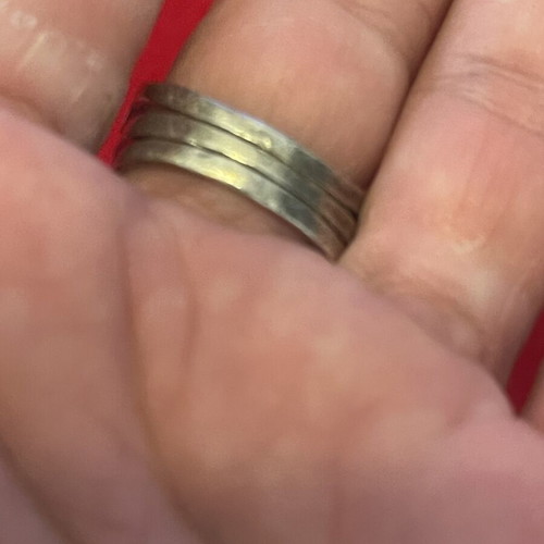 925 750 silver gold solid ring, size 58