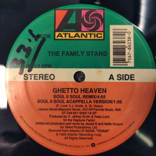 The Family Stand Ghetto Heaven 12" vinyl maxi single used