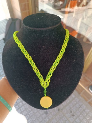 Handmade macrame necklace new, yellow