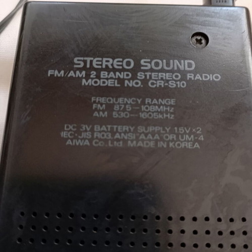 Aiwa CR-S10 Portable AM/FM Stereo Radio used