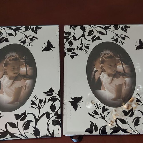 Photo frames used, pack of 2 modern with glass and mirror