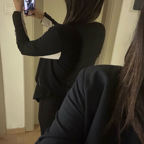 IF crop jacket used, size S, black and white