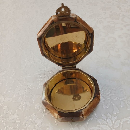 Jewelry boxes set of 2 like new, bone and brass decorative elements