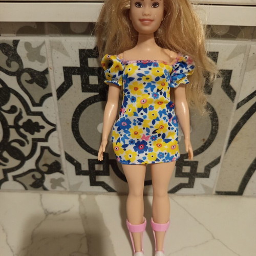 Barbie Fashionistas Doll #208 with Down Syndrome used, missing necklace