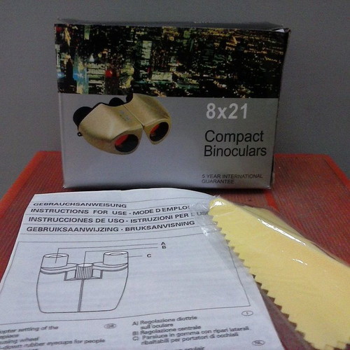 Binoculars 8x21 with case & cleaning cloth