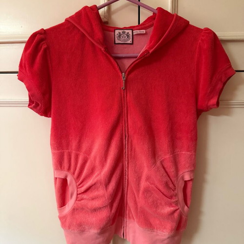 Juicy Couture short sleeve terry jacket like new, orange, size M