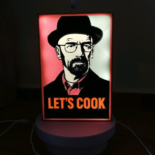 Breaking Bad Light Box with Heisenberg design and lighting, new