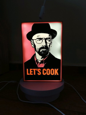 Breaking Bad Light Box with Heisenberg design and lighting, new