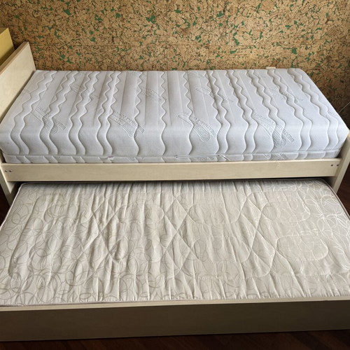 Children's bedroom furniture set with bed, mattress, desk, and wardrobe like new