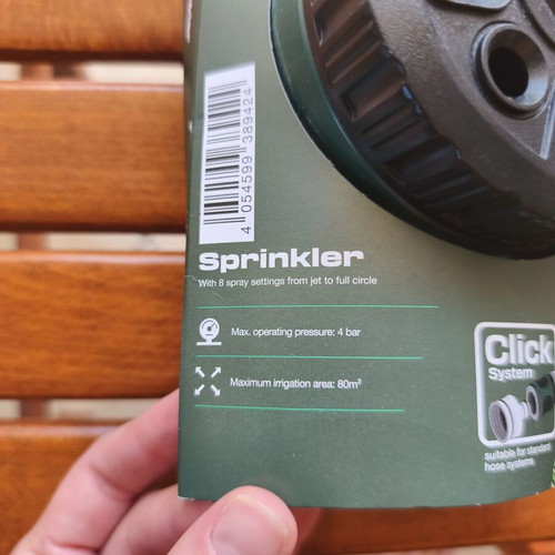 Parkside garden sprinkler new with tags and original packaging