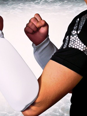 Arm Guard cotton and foam set 2 pieces white elastic S-XL Legendary