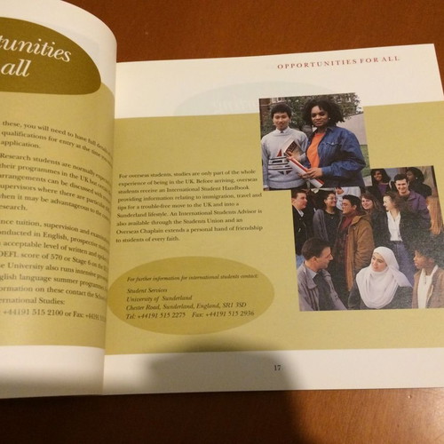 University of Sunderland Postgraduate Prospectus 1994 used