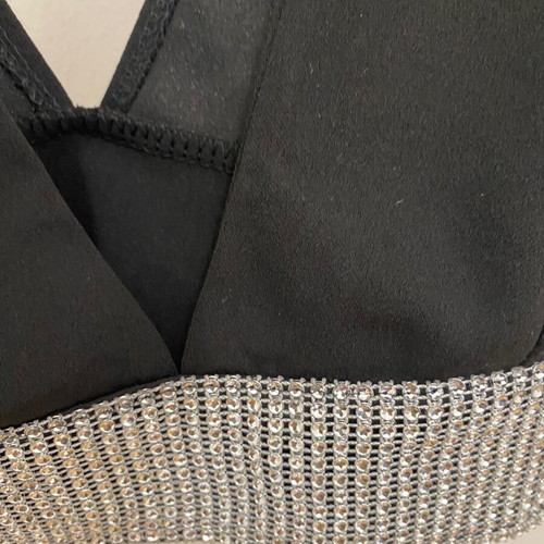 Zara top with rhinestones new, medium, black
