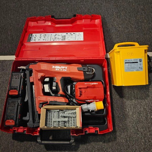 Hilti BX 4-22 cordless nail gun with portable 110V transformer