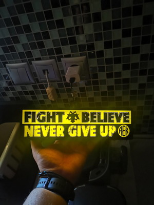 AEK LED Lightbox Fight Believe Never Give Up handmade