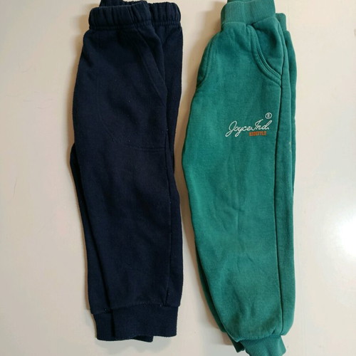 Children's sweatpants used, pack of 2, blue and green, age 3