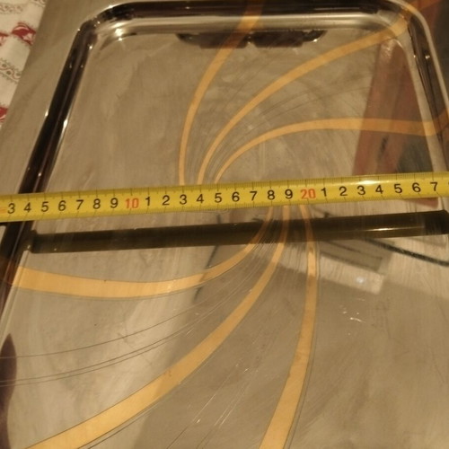 Vintage stainless steel serving tray like new, 40x30 cm