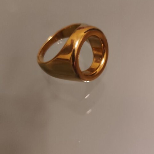 Gold ring new, stainless steel, size 8, circular design