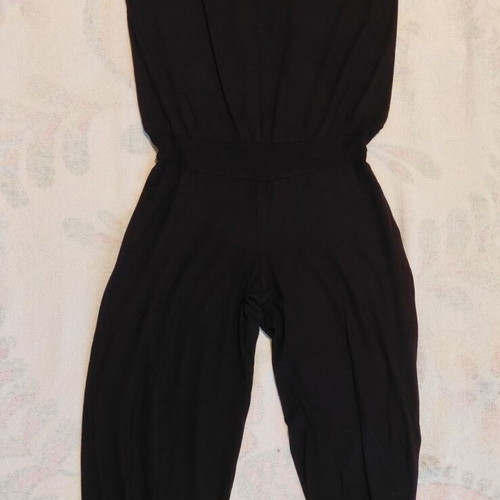 Strapless jumpsuit capri black used, size S