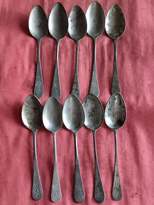 Vintage collectible spoons set of 10 used with old designs