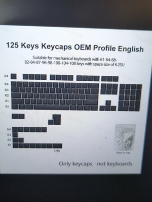 125-Key OEM ABS Keycaps Set for Mechanical Keyboard new