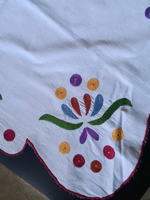 Handmade embroidery used, traditional decorative piece