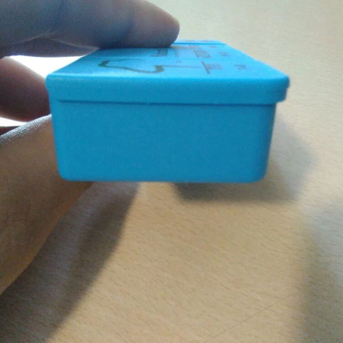 Collectible pill storage box, normal size, like new, blue, 4 compartments