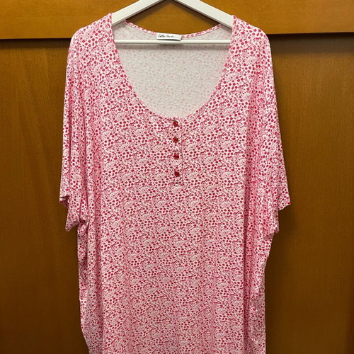 Ulla Popken blouse large size, like new, white pink