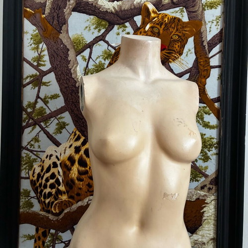 Vintage female mannequin torso used