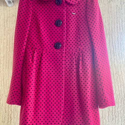 Light fuchsia polka dot coat Killah small new