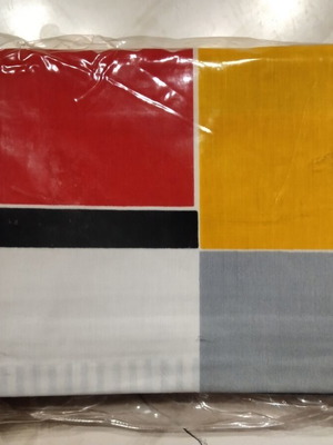 Vintage single cotton bed sheet set with checkered pattern
