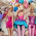 Barbie, Chelsea, Anlily dolls set with stroller and accessories
