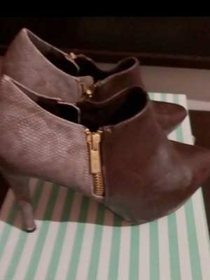 Axel Accessories ankle boots used, size 39, brown and grey animal print