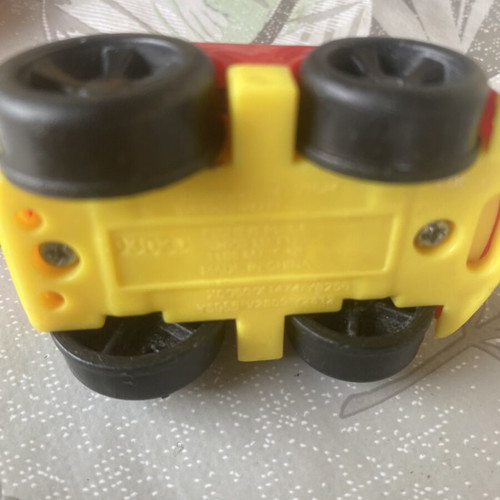 Fisher-Price Little People Wheelies Superman toy car used, red racing
