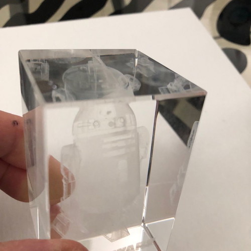 Star Wars 3-D Clear R2-D2 Paperweight new in collectible case Lucasfilm