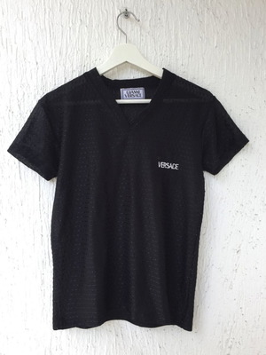 Versace t-shirt like new, black, size M, vintage mesh material