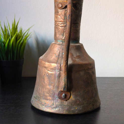 Antique Copper Gkiumi Traditional Bakiri Pitcher Vintage Decorative 25cm