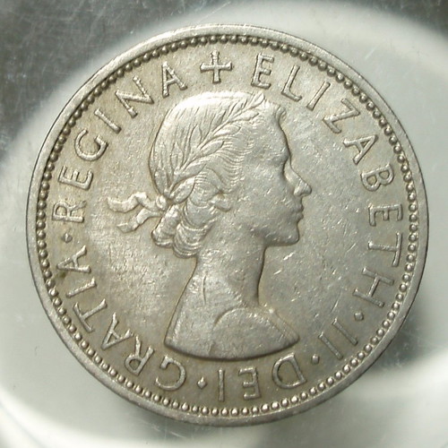 2 Shillings coin used, lot of 4, Elizabeth II