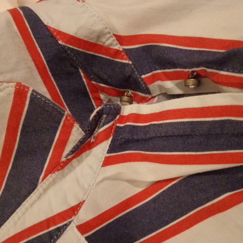 Next sleeveless striped blouse like new, UK 10, blue and red
