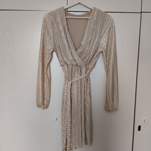 Dress new one size in golden beige cream shade