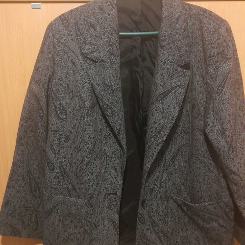Women's winter jacket warm gray with black patterns used