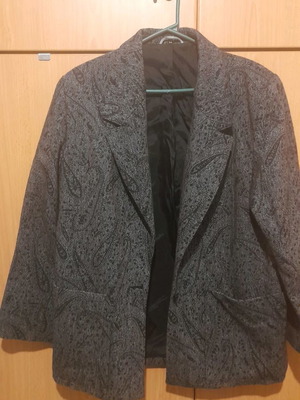 Women's winter jacket warm gray with black patterns used