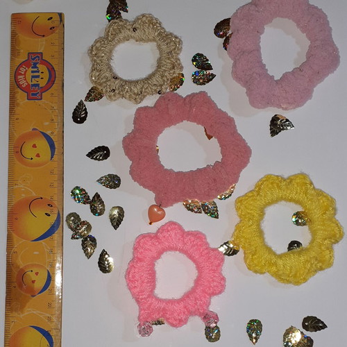 Handmade hair ribbons pack of 5 multicolored