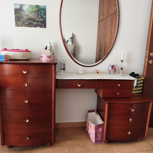Bedroom furniture set with mirror and nightstands
