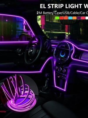 Ευκαμπτη led ταινία αυτοκινήτου 3m/12v καινούργιο με 9 χρώματα