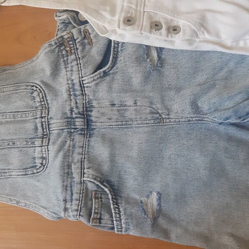 Zara overalls for girls 8 and 9 years like new, white and blue