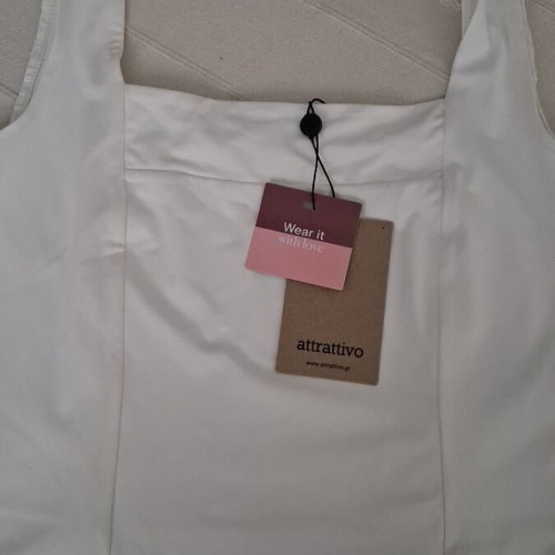 Attrattivo white women's blouse with lace back, size S