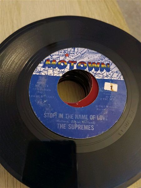  45 rpm diskos viniliou The supremes stop in the name of love, im in love again