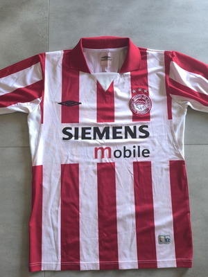 Olympiacos 2004-05 Umbro jersey used, limited numbered Karaiskaki 2004 edition